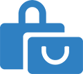bags shopping solid blue