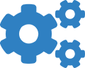cogs solid blue