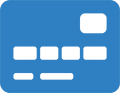 credit card front solid blue