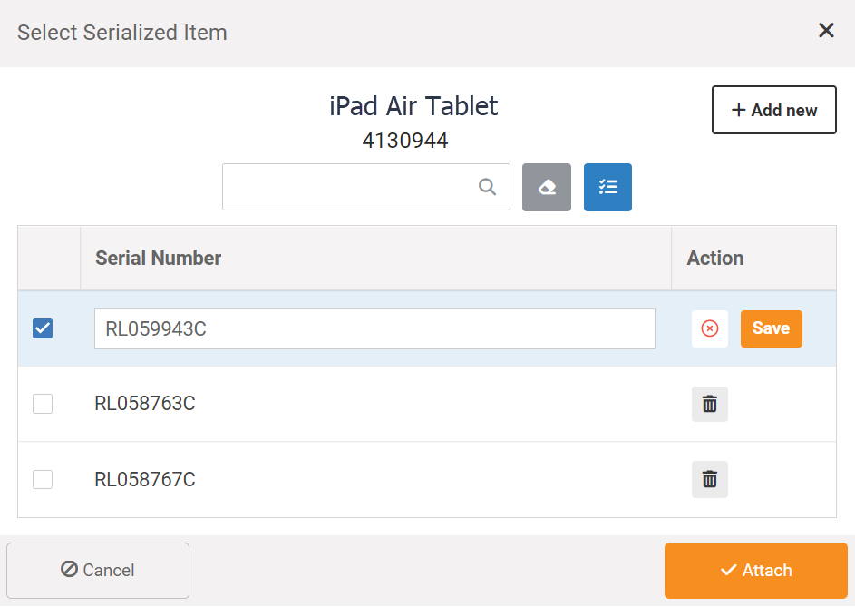 Serial Number Front Register MicroBiz iPad