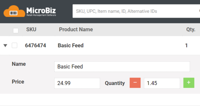 Feed Store POS | Point of Sale System for Feed and Farm Supply Store | MicroBiz POS 2 Sell in Fractional Quantities